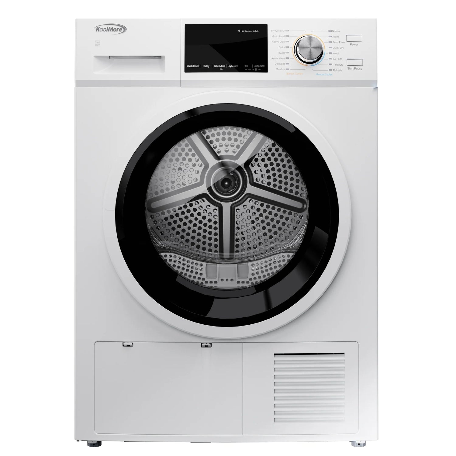 Large Capacity Stackable Ventless Front Load Dryer in White, 240V, 4.4 cu. ft.