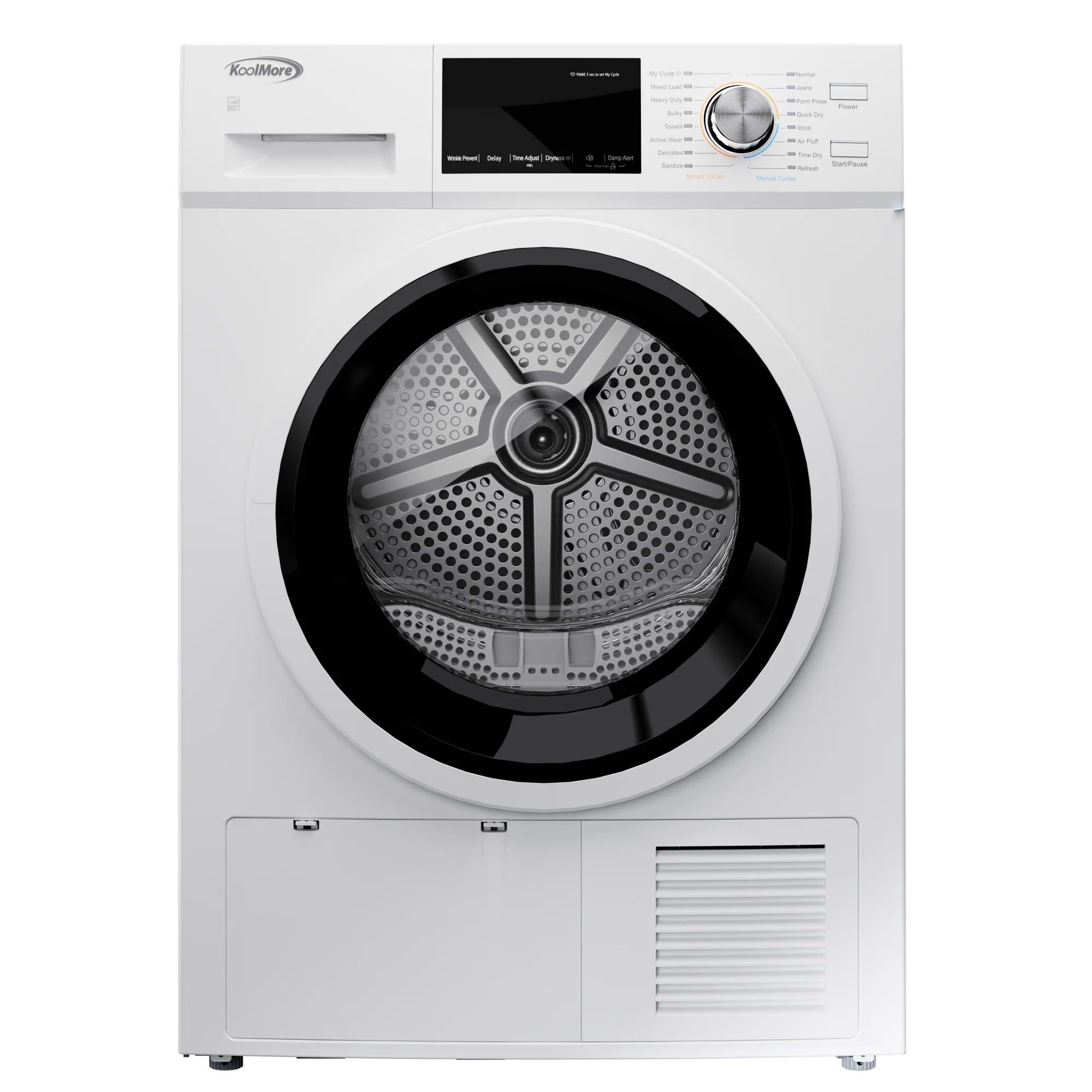 Large Capacity Stackable Ventless Front Load Dryer in White, 240V, 4.4 cu. ft.