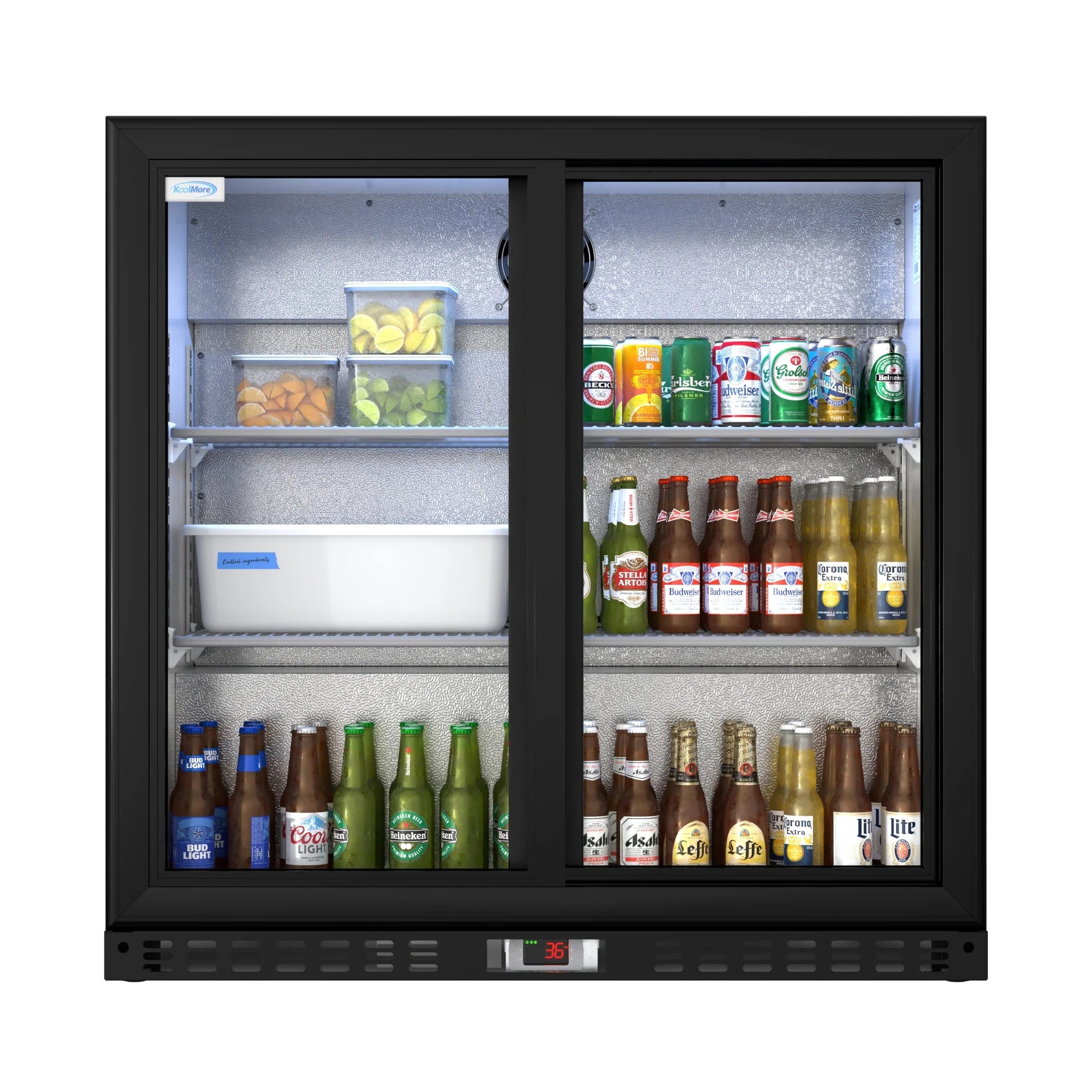 Two-Door Back Bar Refrigerator - 7.4 Cu Ft. 35 In.