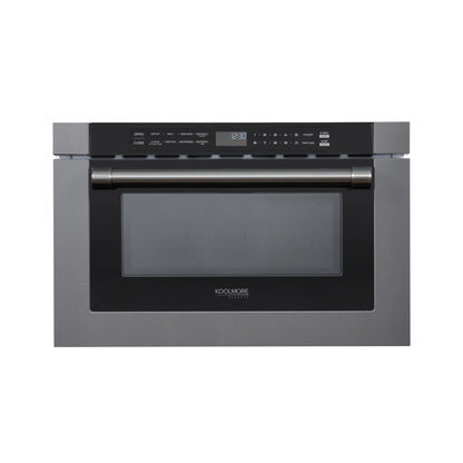 KoolMore Reserve 24 in. Stainless Steel Microwave Drawer, 1.2 Cu. Ft Capacity in Black