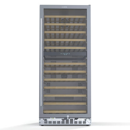Dual Zone, Full Glass Door, Wine Cooler Refrigerator, Freestanding or Built-In Unit, 23 In 9.7 cu ft.