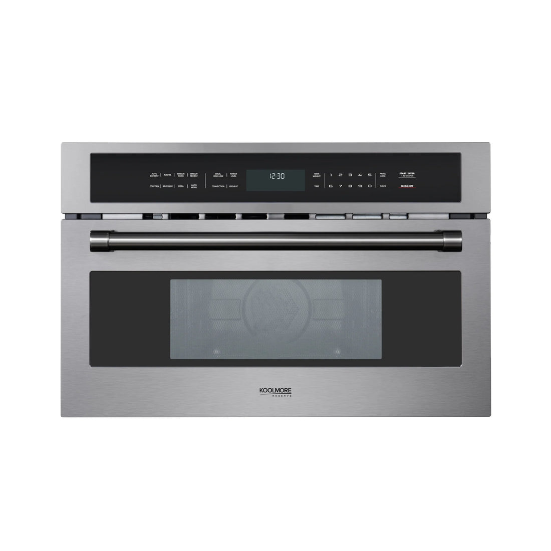 KoolMore Reserve 30 in. Stainless Steel Built-in Convection Microwave Oven with Speed and Sensor Cooking, 1.6 Cu. Ft. in Black