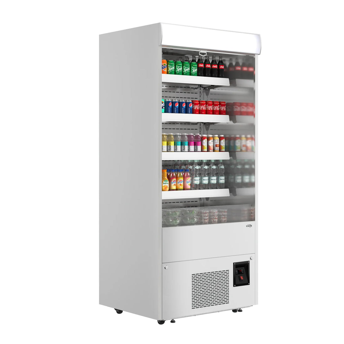 Open-Air Merchandiser Grab and Go Refrigerator in Stainless Steel 35.3 in, 18 cu ft.