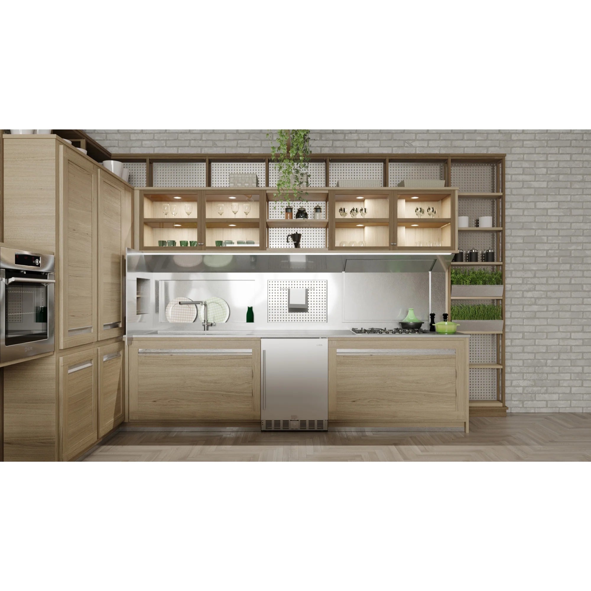 Stainless Steel, Built-In Refrigerator and Beverage Cooler, 5 Cu. ft. 23.4 In.
