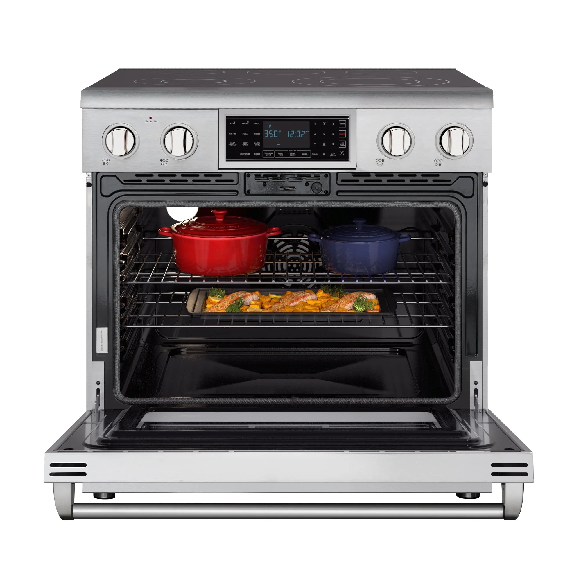 Electric Professional Range with Tilt Panel and Digital controls, Self-Cleaning, 16300W of Power, 240V in Stainless-Steel, 36 In.