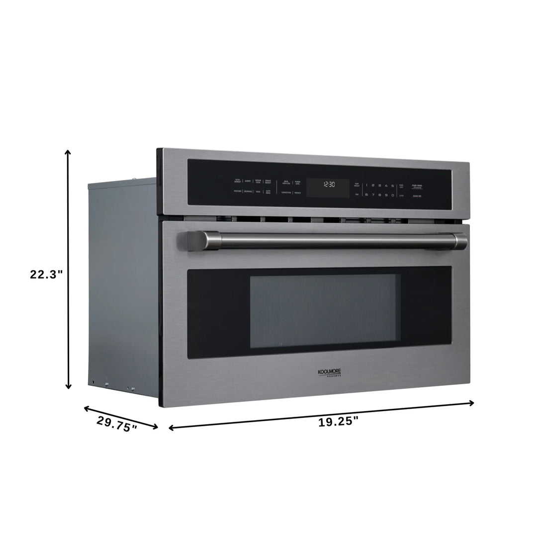 KoolMore Reserve 30 in. Stainless Steel Built-in Convection Microwave Oven with Speed and Sensor Cooking, 1.6 Cu. Ft. in Black