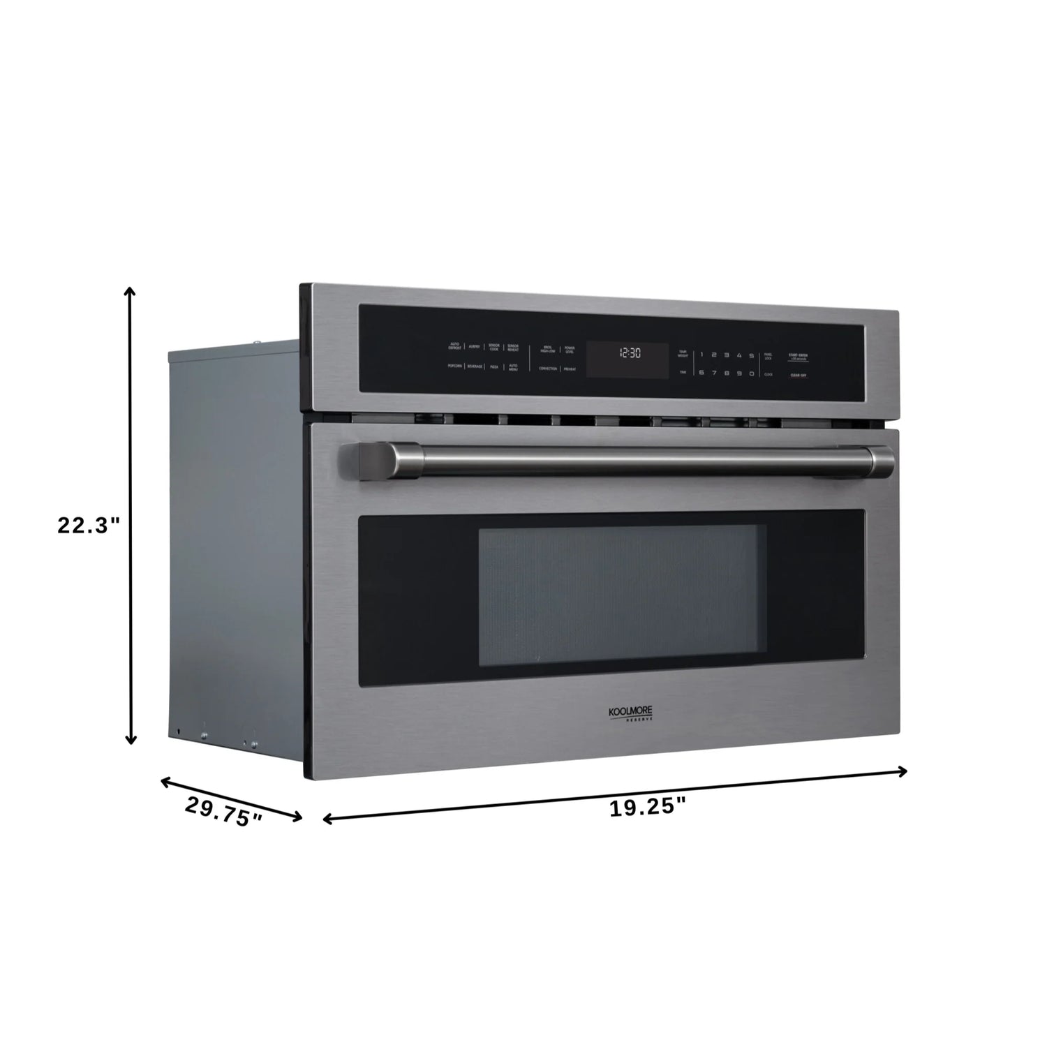 KoolMore Reserve 30 in. Stainless Steel Built-in Convection Microwave Oven with Speed and Sensor Cooking, 1.6 Cu. Ft. in Black