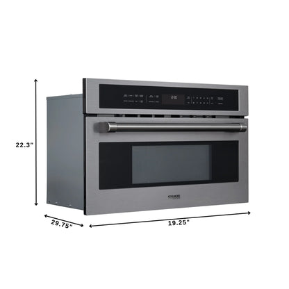 KoolMore Reserve 30 in. Stainless Steel Built-in Convection Microwave Oven with Speed and Sensor Cooking, 1.6 Cu. Ft. in Black