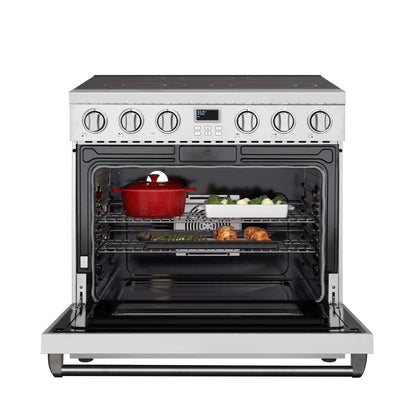 Professional Electric Range with 16600W of Power, 240V in Stainless-Steel, 36 In.