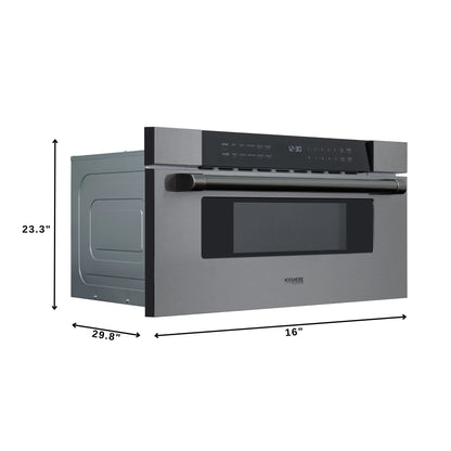 KoolMore Reserve 30 in. Stainless-Steel Microwave Drawer, 1.2 cu. ft. Capacity in Black