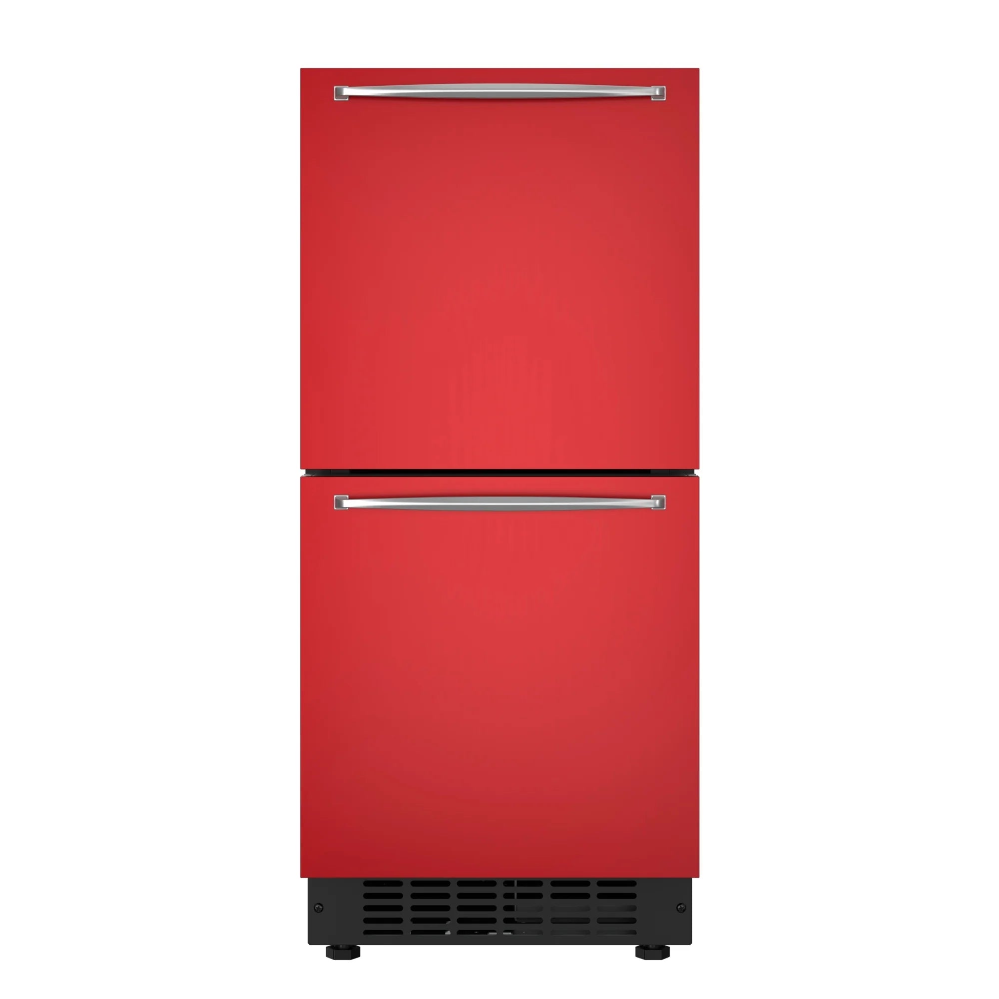 Panel Ready Built-in Double Refrigerator, Frost-Free Undercounter Fridge with Digital Temperature Control and Stainless-Steel Drawers, 15 In.