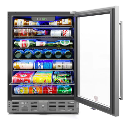 Stainless Steel, Built-In Refrigerator and Beverage Cooler, 5 Cu. ft. 23.4 In.