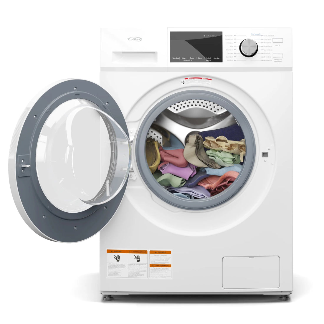Stackable Front Load Compact Washing Machine in White 2.7 cu. ft.