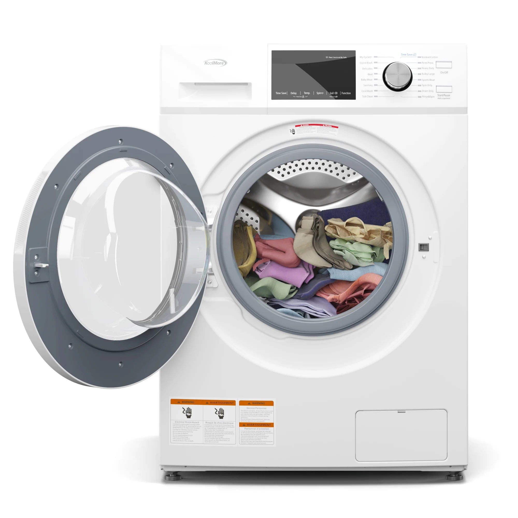 Stackable Front Load Compact Washing Machine in White 2.7 cu. ft.