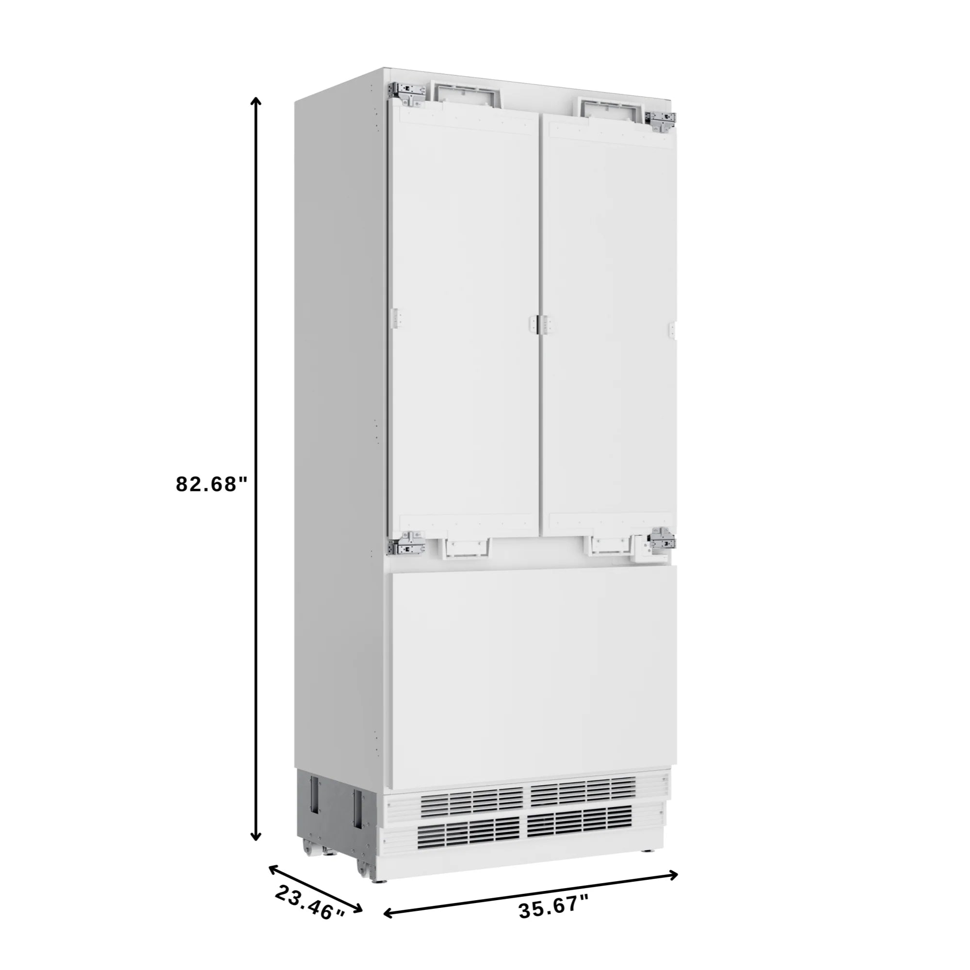 KoolMore Reserve 36 In. Panel Ready French Door Refrigerator with Ice Maker and Water Dispenser, Frost Free, 19.6 Cu. Ft.
