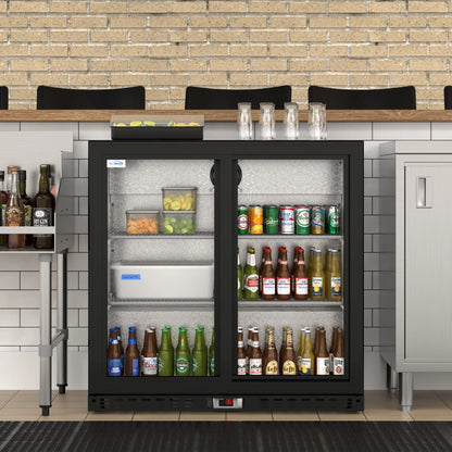 Two-Door Back Bar Refrigerator - 7.4 Cu Ft. 35 In.