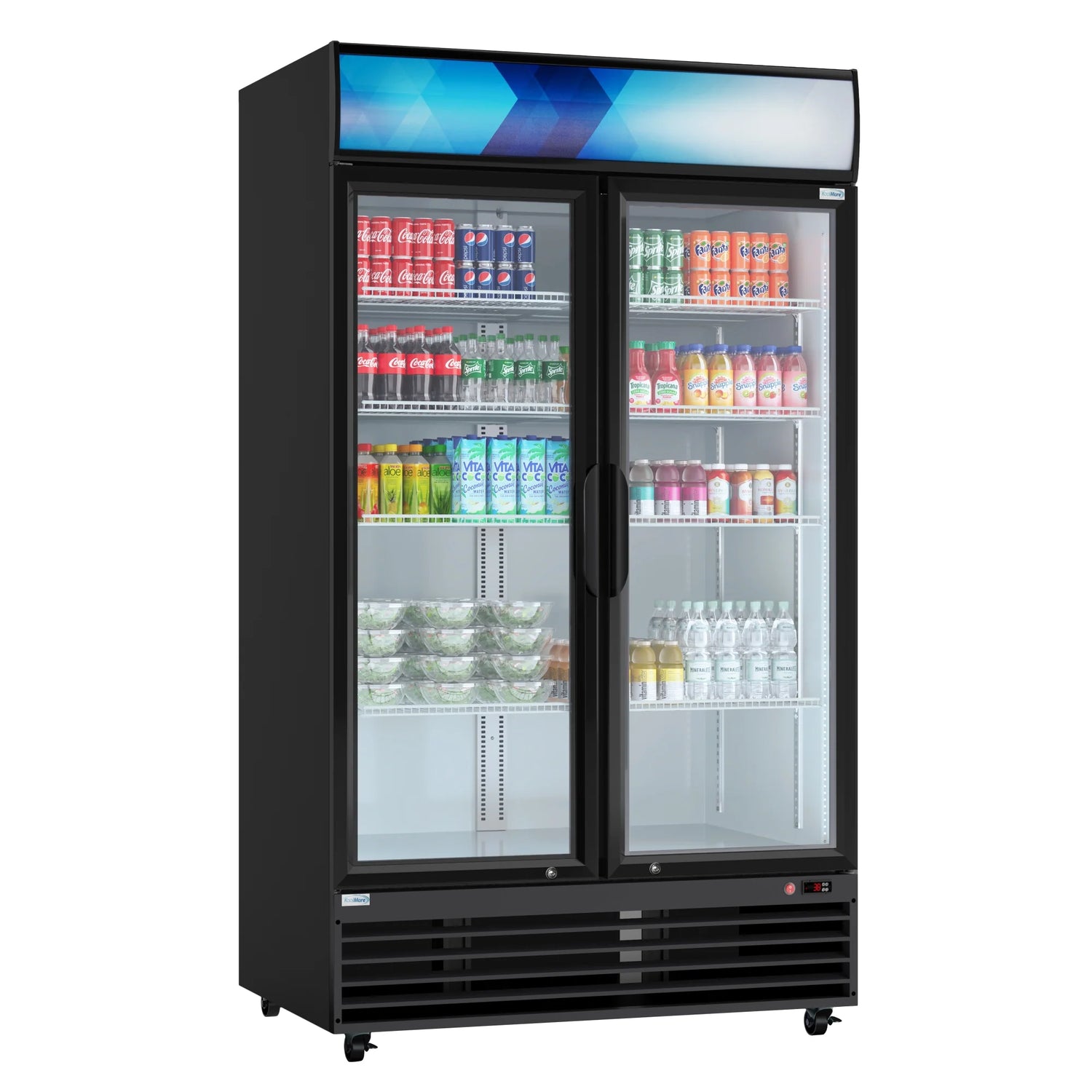 Two Glass Door Merchandiser Refrigerator 45 In, 35 Cu. Ft.