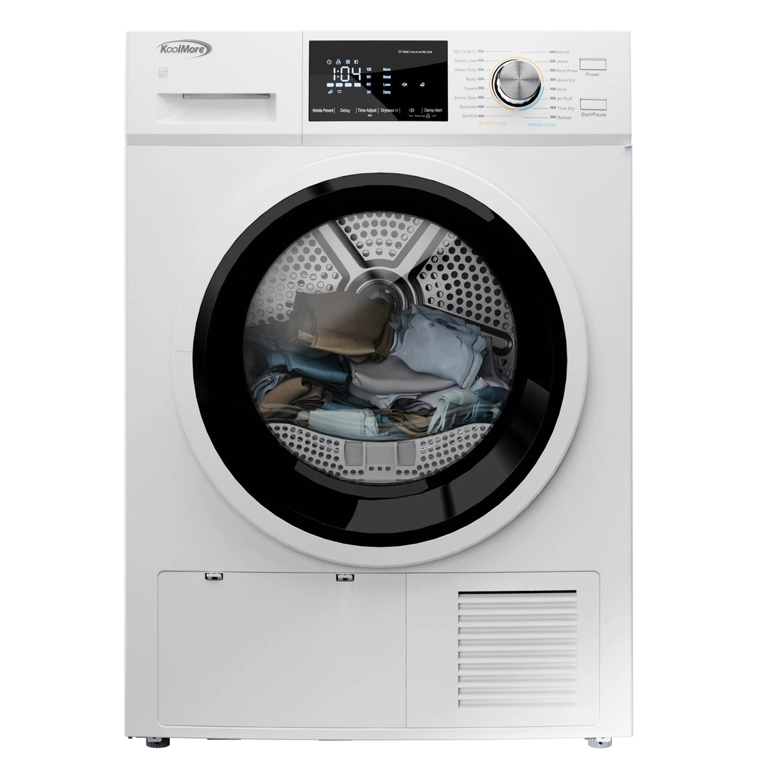 Large Capacity Stackable Ventless Front Load Dryer in White, 240V, 4.4 cu. ft.