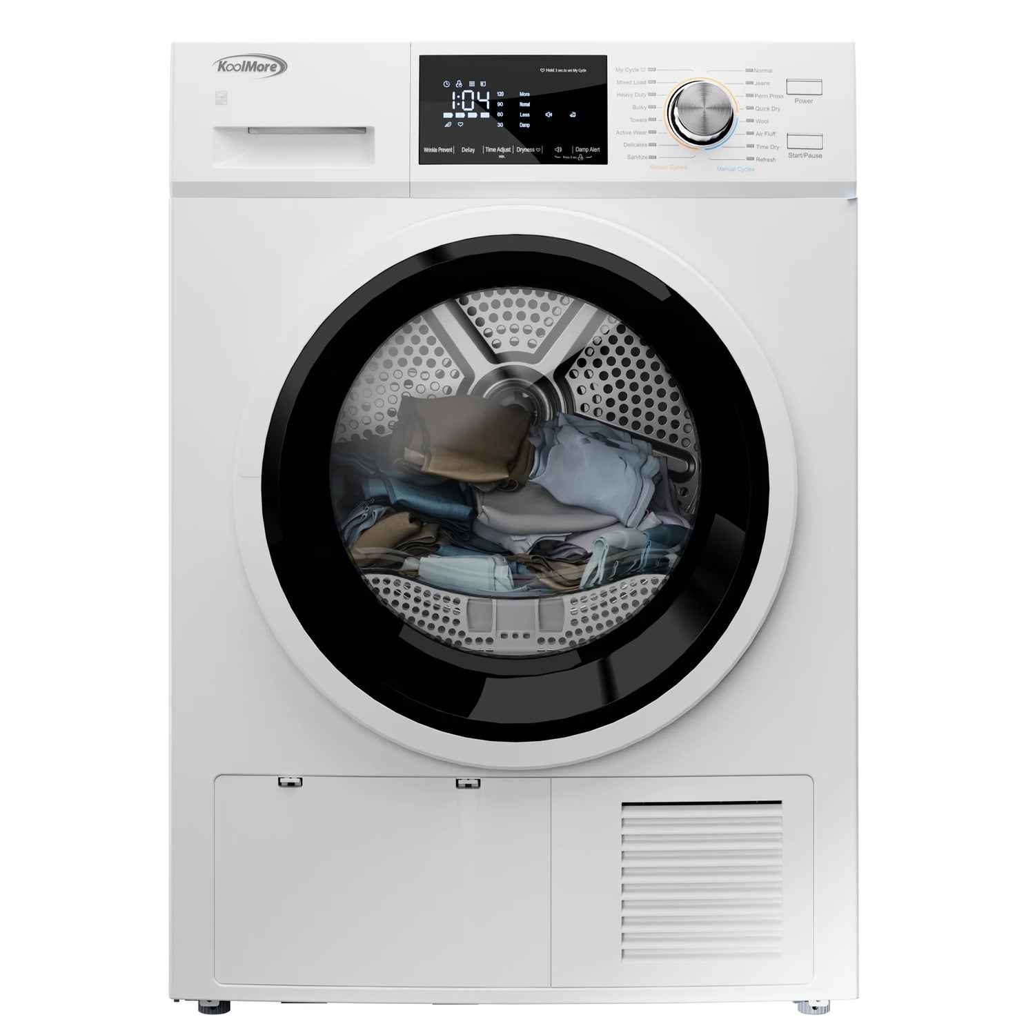 Large Capacity Stackable Ventless Front Load Dryer in White, 240V, 4.4 cu. ft.