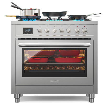 Professional Dual Fuel Range in Stainless Steel with Legs, 4.3 cu. ft. 36 In.