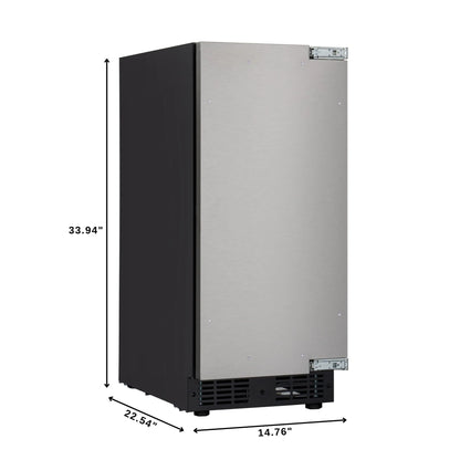 Built-In Panel Ready Undercounter Beverage Refrigerator, Compact with Digital Temperature Control, Glass Shelves, Security Lock, 15 In.