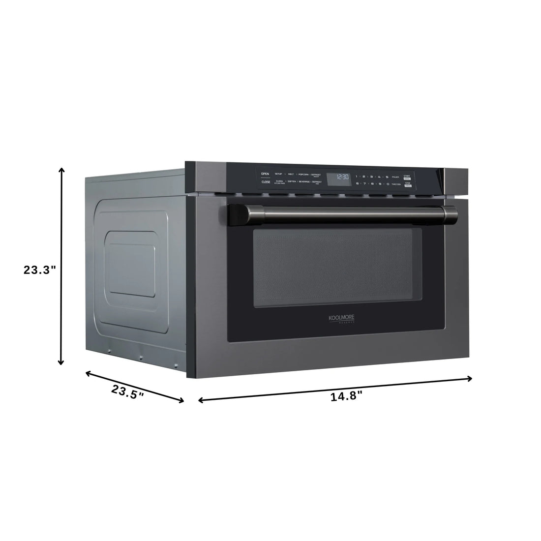 KoolMore Reserve 24 in. Stainless Steel Microwave Drawer, 1.2 Cu. Ft Capacity in Black
