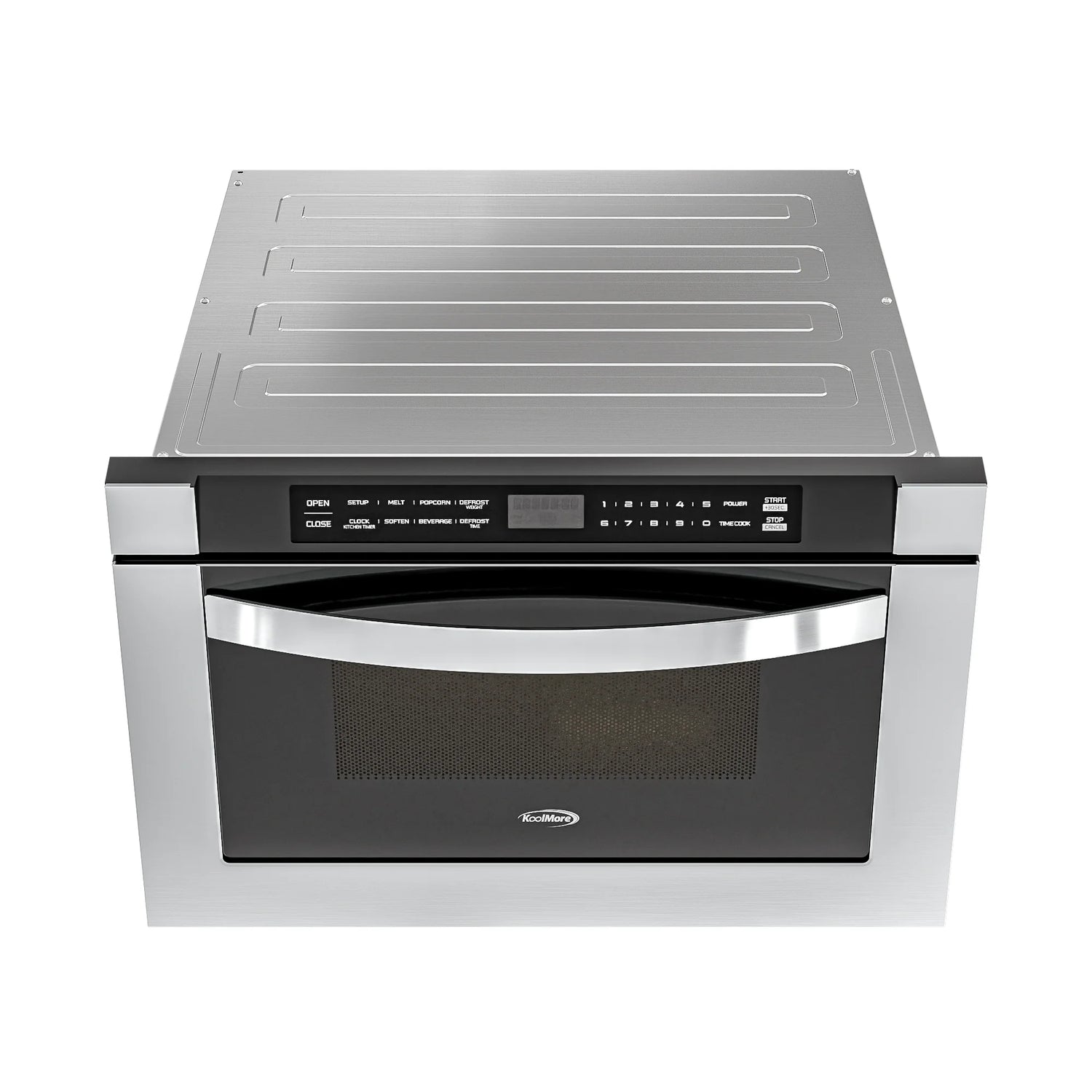 Stainless-Steel Microwave Drawer, Wall-Mounted with Flat Bottom,1.2 Cu. Ft., 24 In.
