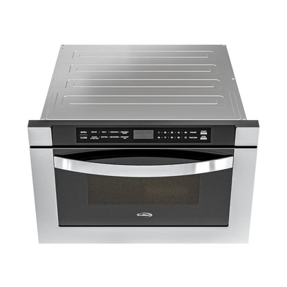 Stainless-Steel Microwave Drawer, Wall-Mounted with Flat Bottom,1.2 Cu. Ft., 24 In.