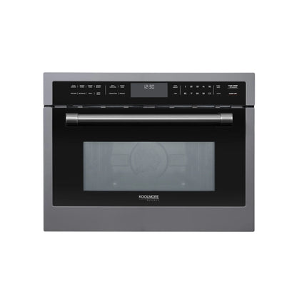 KoolMore Reserve 24 in. Stainless Steel Built-in Convection Microwave Oven with Speed and Sensor Cooking, 1.6 cu. ft. in Black (KM-CWO24 -BSS)