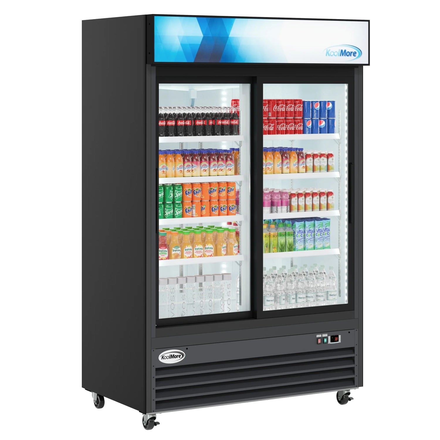Two-Door Merchandiser Refrigerator 53in, 45 cu ft.