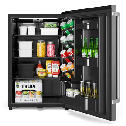 Outdoor Refrigerator with IPX 4 Rating and Glass Shelves 4.4 Cu. ft. in Stainless-Steel, 21 In.
