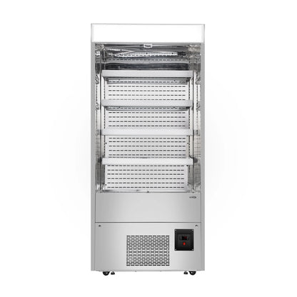 Open-Air Merchandiser Grab and Go Refrigerator in Stainless Steel 35.3 in, 18 cu ft.