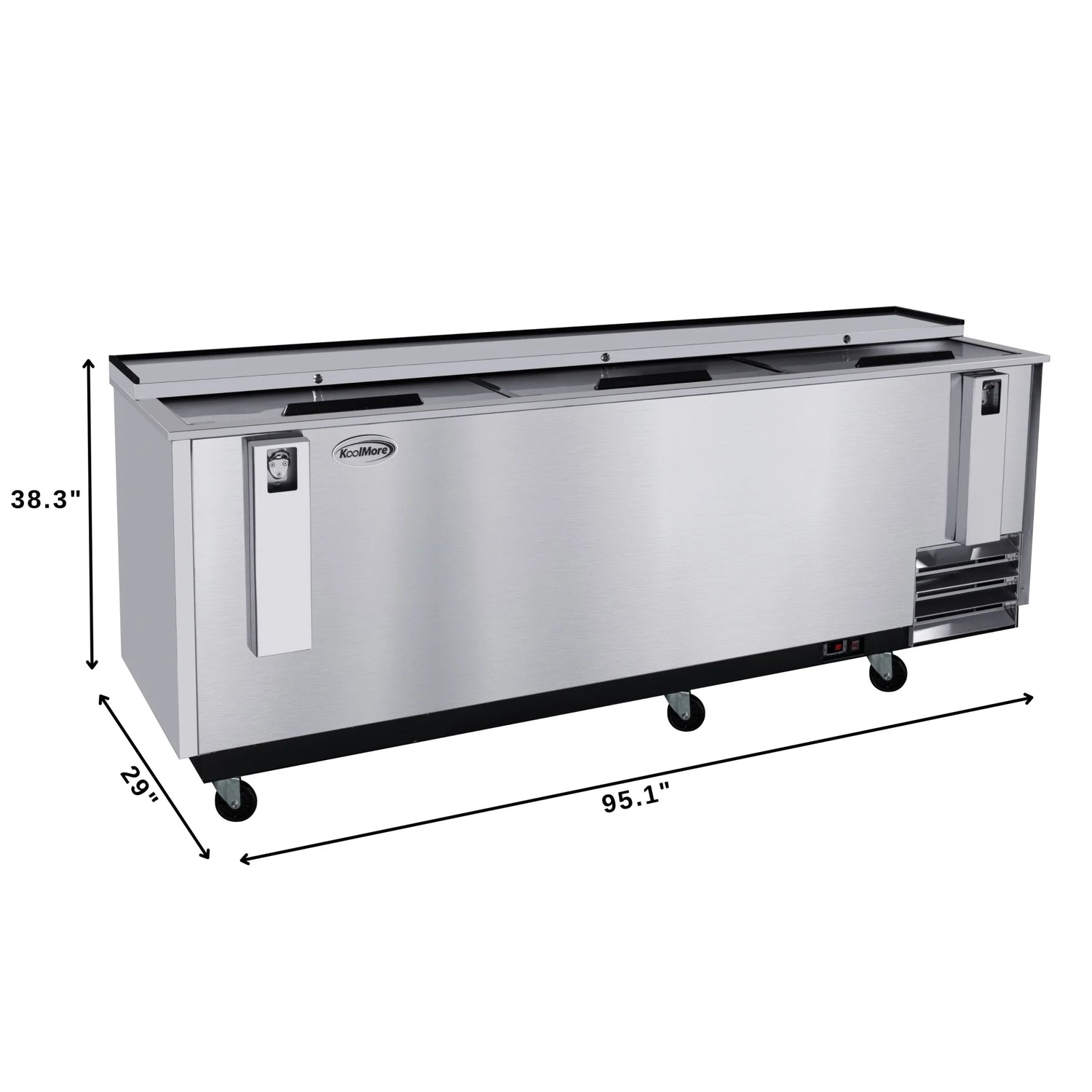 Commercial Bottle Cooler with Built-In Opener, ETL Listed, 30 cu. ft. 95 In.