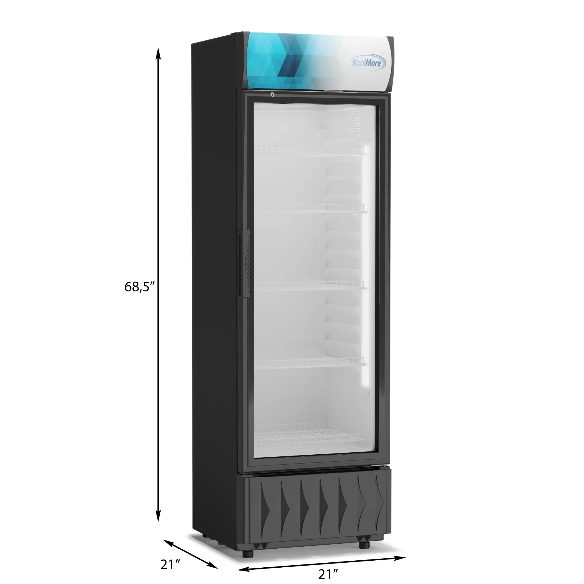 One-Door Merchandiser Refrigerator 22 in, 9 Cu Ft.