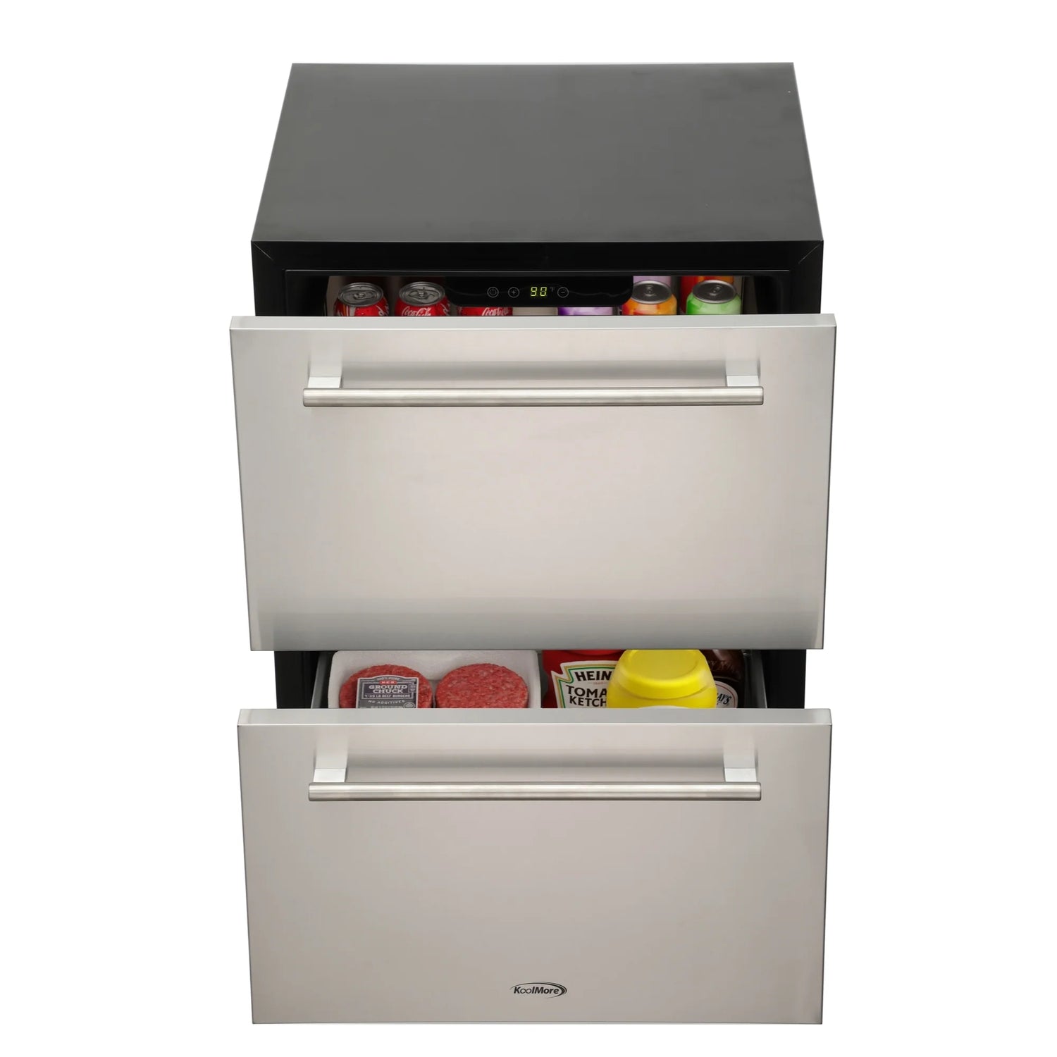 Built-in Two-Drawer Outdoor Refrigerator in Stainless-Steel, 24 In.