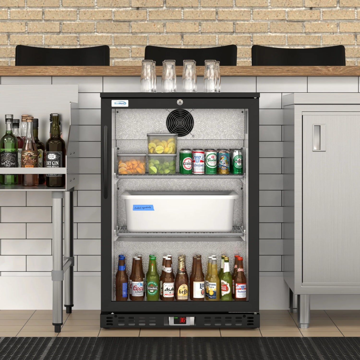 One-Door Back Bar Refrigerator - 4.1 Cu Ft. 24 In.