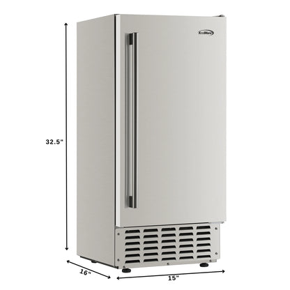 Built-in Residential Pearl Ice Nugget Maker, 66lb /day with Drain Pump in Stainless-Steel, 15 In.