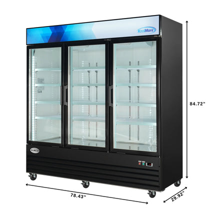 Three-Door Merchandiser Refrigerator 78 in, 53 cu ft