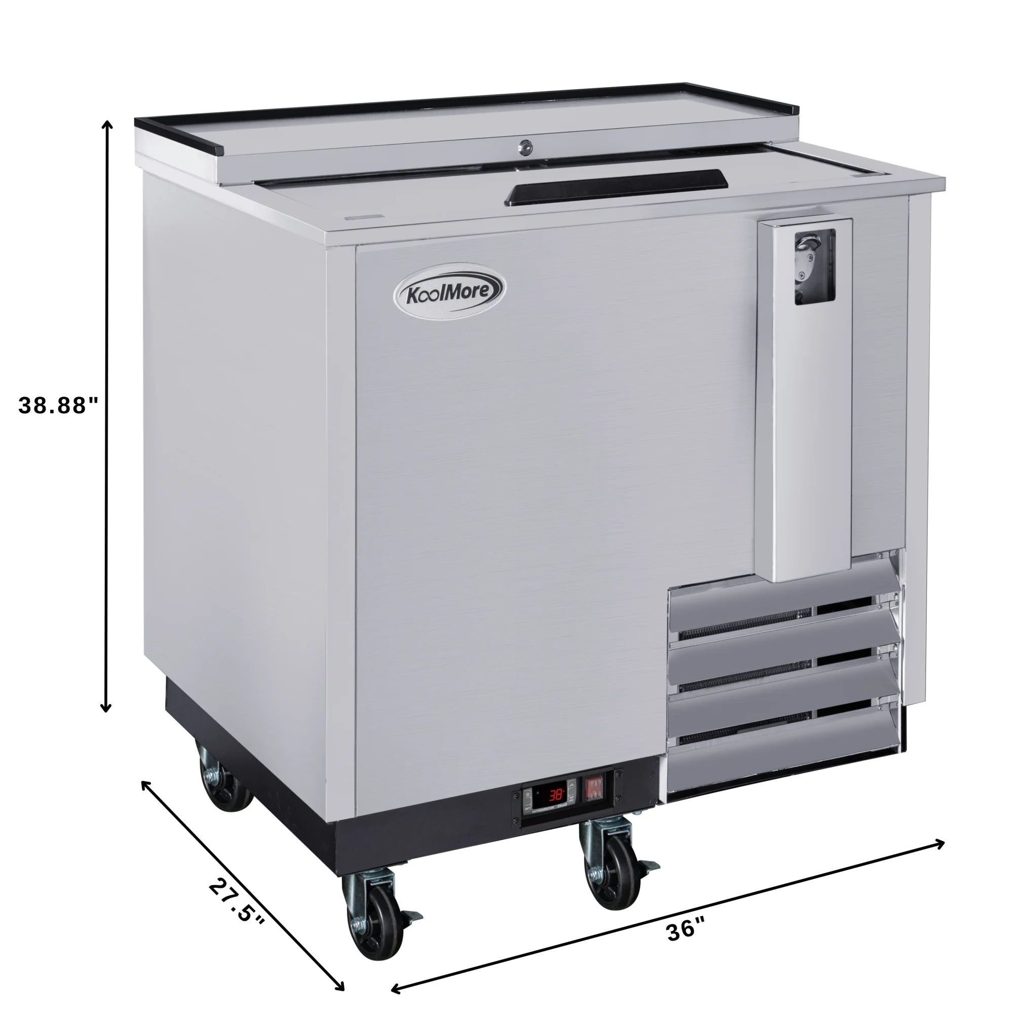 Commercial Bottle Cooler with Built-In Opener, ETL Listed, 9 cu. ft. 36 In.