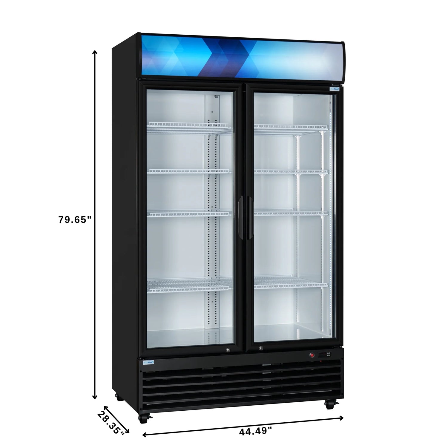 Two Glass Door Merchandiser Refrigerator 45 In, 35 Cu. Ft.