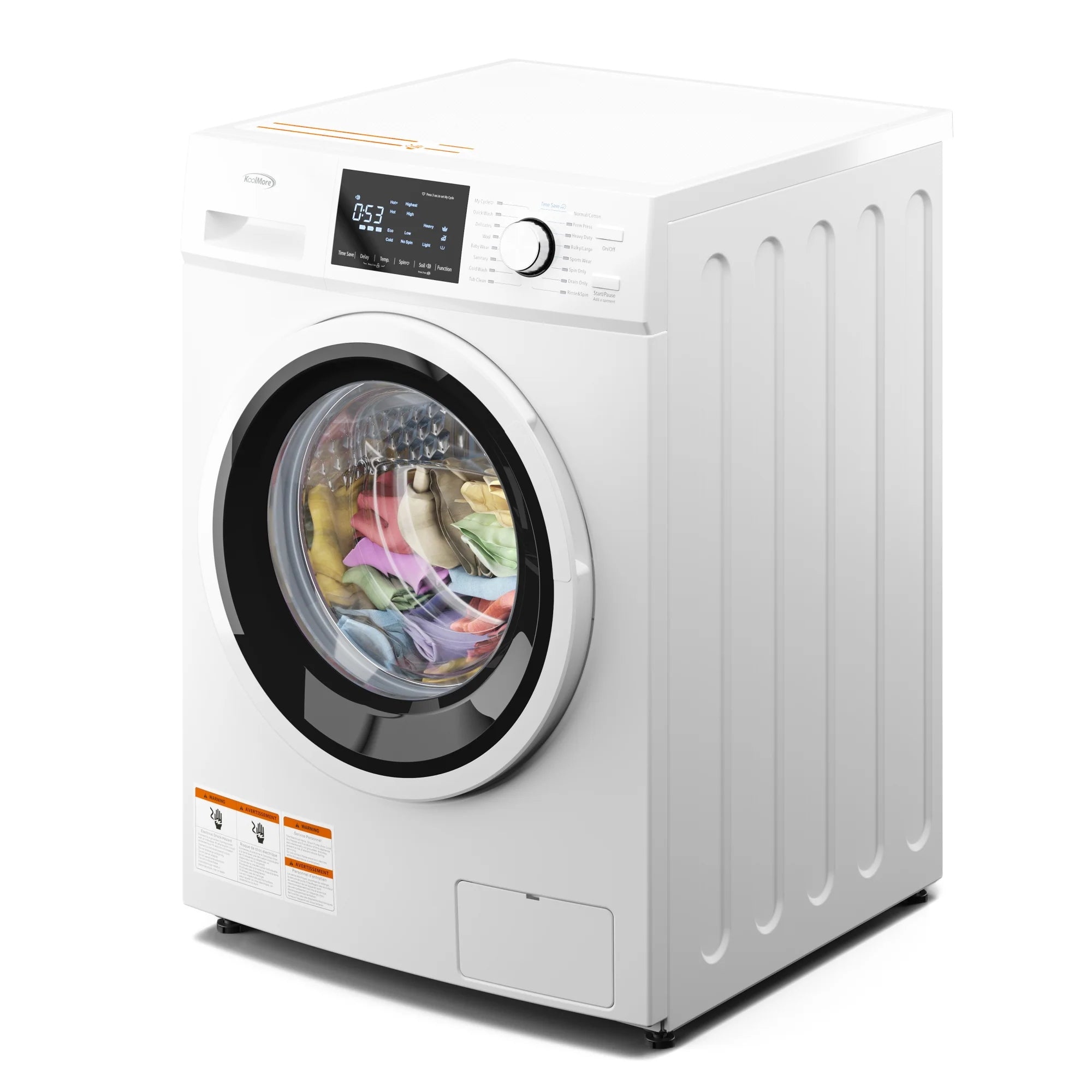 Stackable Front Load Compact Washing Machine in White 2.7 cu. ft.