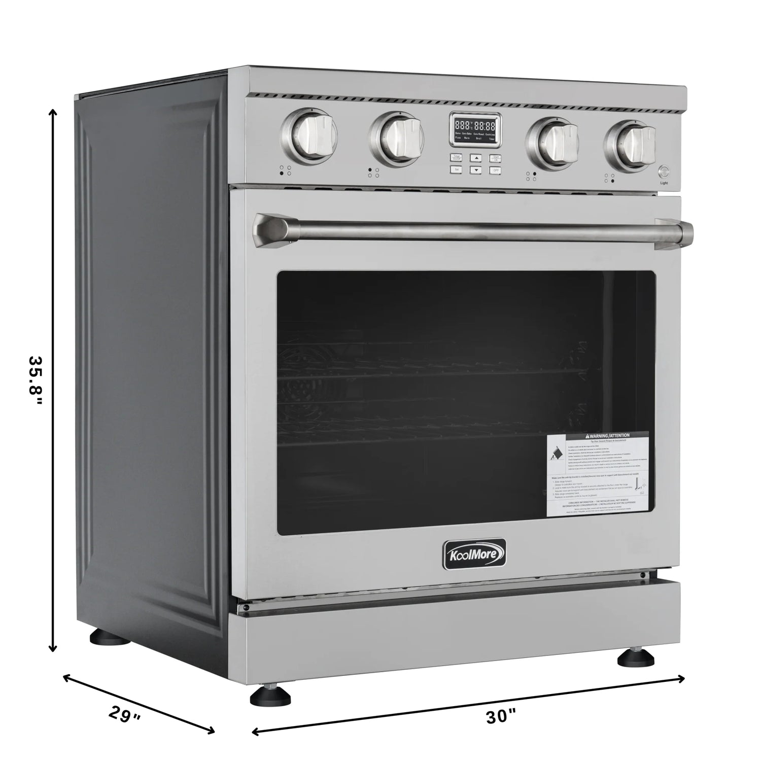 Professional Electric Range with 14900W of Power, 240V in Stainless-Steel, 30 In.