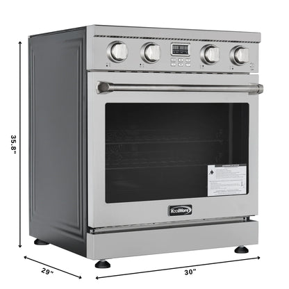 Professional Electric Range with 14900W of Power, 240V in Stainless-Steel, 30 In.
