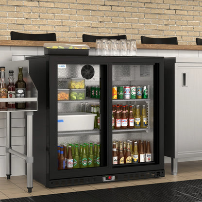 Two-Door Back Bar Refrigerator - 7.4 Cu Ft. 35 In.