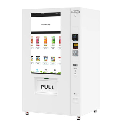 Commercial Freezer Ice Cream Vending Machine with 44 Slots, Ample 49 in. Touch Display, Bill Acceptor and Credit Card Reader in White, 45 In.