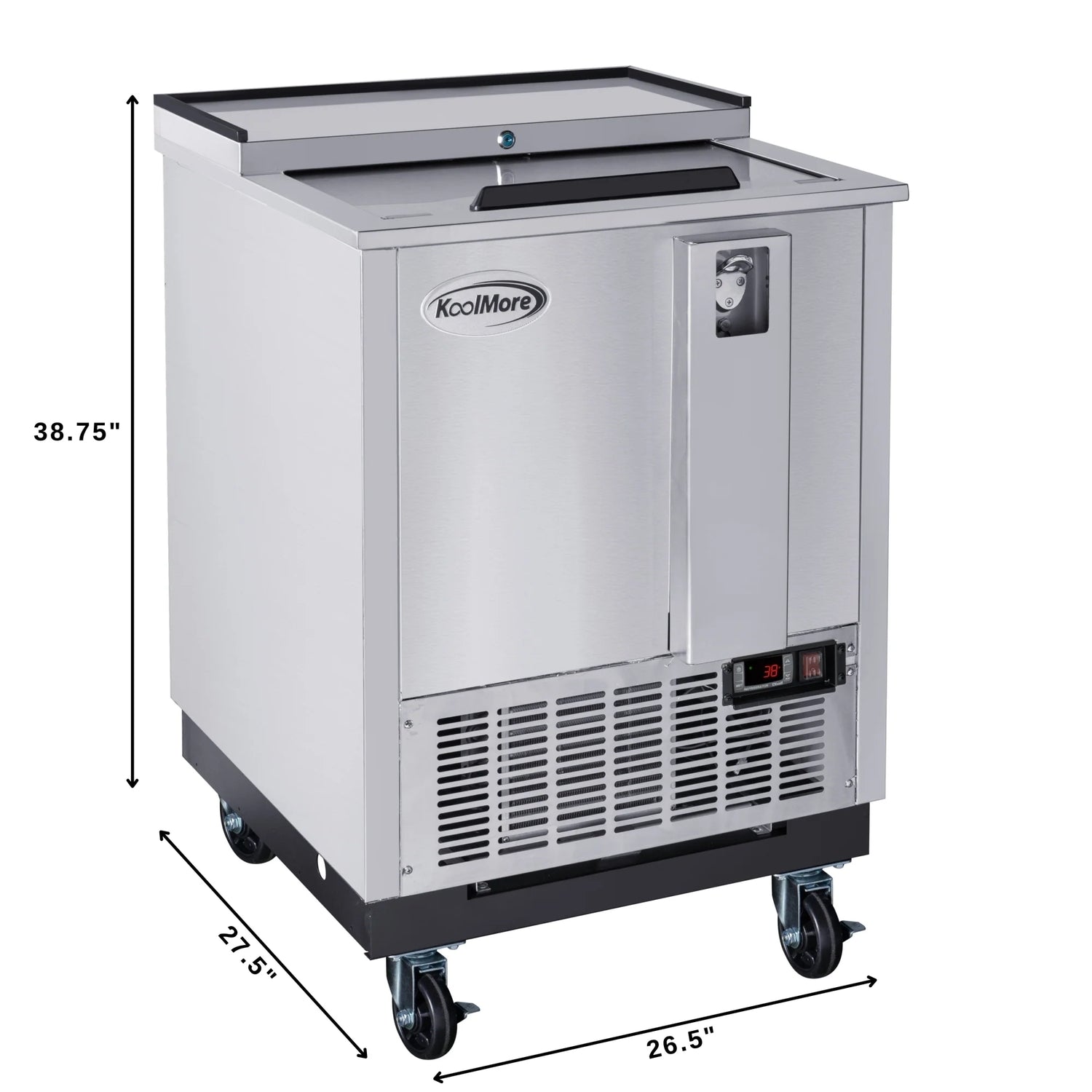 Commercial Bottle Cooler with Built-In Opener, ETL Listed, 5 cu. ft. 25 In.