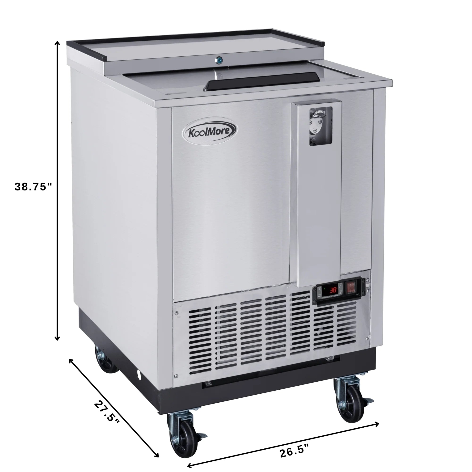 Commercial Bottle Cooler with Built-In Opener, ETL Listed, 5 cu. ft. 25 In.