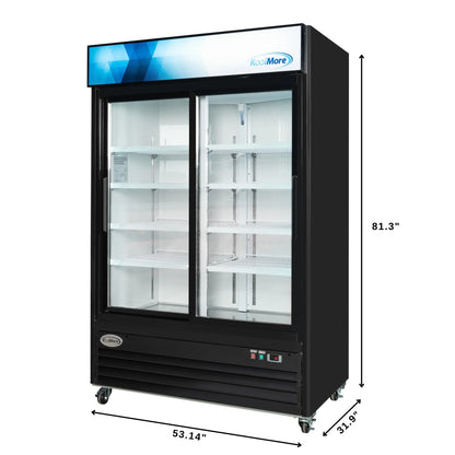Two-Door Merchandiser Refrigerator 53in, 45 cu ft.