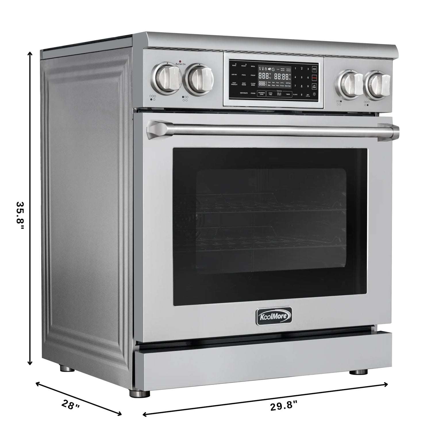 Electric Professional Range with Tilt Panel and Digital controls, Self-Cleaning, 16300W of Power, 240V in Stainless-Steel, 30 In.