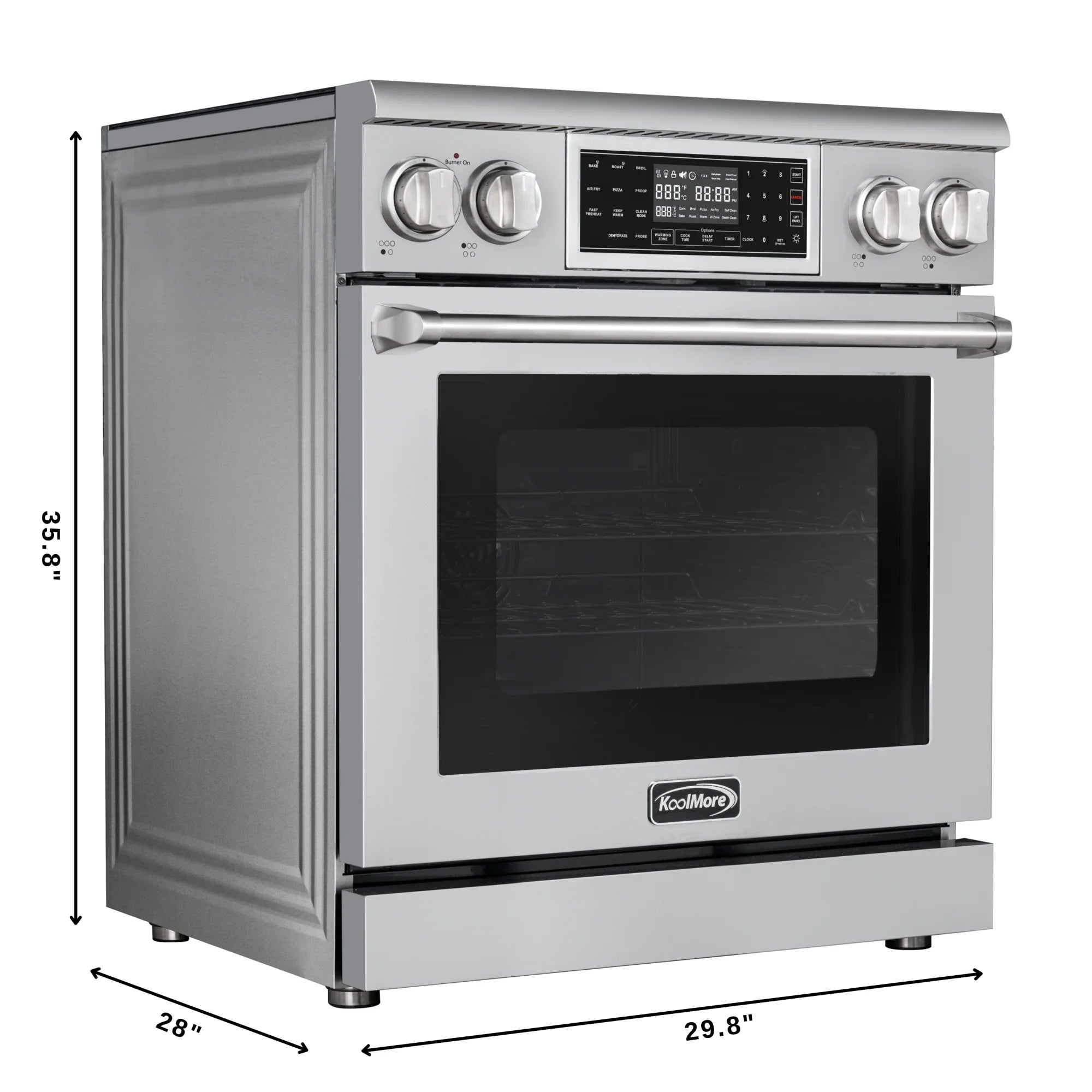 Electric Professional Range with Tilt Panel and Digital controls, Self-Cleaning, 16300W of Power, 240V in Stainless-Steel, 30 In.